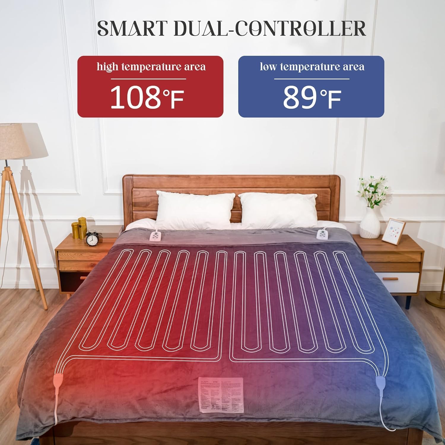 SUNVIVI Heated Electric Blanket Queen Size Dual Control