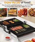 Sunvivi Indoor Grill & Griddle with Preset Menu 1600W Electric Panini Press Sandwich Maker Removable Nonstick Plates