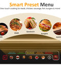Sunvivi Indoor Grill & Griddle with Preset Menu 1600W Electric Panini Press Sandwich Maker Removable Nonstick Plates