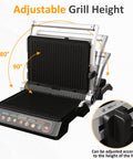 Sunvivi Indoor Grill & Griddle with Preset Menu 1600W Electric Panini Press Sandwich Maker Removable Nonstick Plates