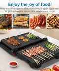 Sunvivi Panini Press Sandwich Maker: Electric Panini Press Grill with Locking Lid Portable Indoor Panini Maker