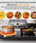 Sunvivi Portable Dual Induction Cooktop Commercial-Grade Electric Countertop Burner with Timer Induction Hot Plate
