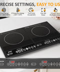 Sunvivi Portable Dual Induction Cooktop Commercial-Grade Electric Countertop Burner with Timer Induction Hot Plate
