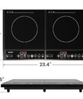 Sunvivi Portable Dual Induction Cooktop Commercial-Grade Electric Countertop Burner with Timer Induction Hot Plate