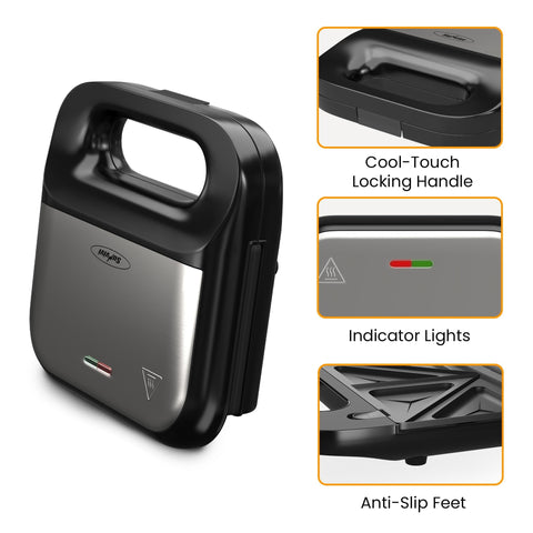 SUNVIVI Sandwich Maker Panini Press Grill and Waffle Iron Set 3 in1 Electric Sandwich Press - Sandwich Grills