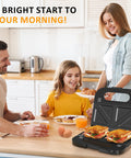 SUNVIVI Sandwich Maker Panini Press Grill and Waffle Iron Set 3 in1 Electric Sandwich Press - Sandwich Grills