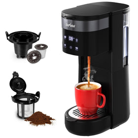 Sunvivi Single Serve Coffee Maker, 30oz Removable Water Reservoir, Black