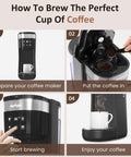 Sunvivi Single Serve Coffee Maker 30oz Removable Water Reservoir Black - Single-Serve Brewers