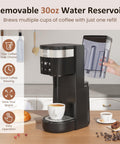 Sunvivi Single Serve Coffee Maker 30oz Removable Water Reservoir Black - Single-Serve Brewers