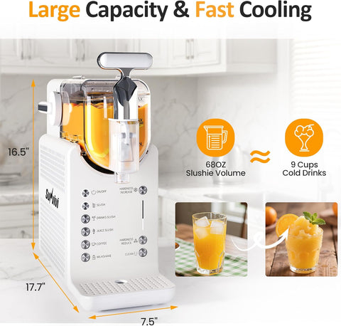 Sunvivi Slushie Machine for Home: 68oz Single-Tank Frozen Drink Maker