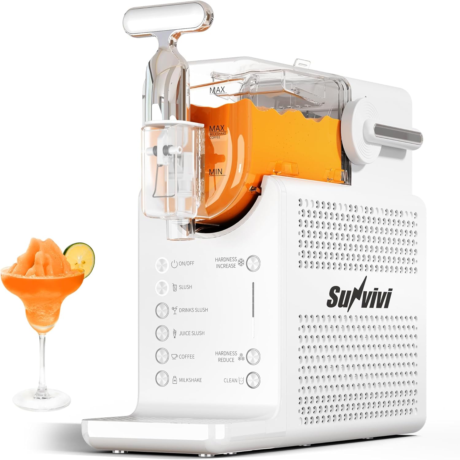 Sunvivi Slushie Machine for Home: 68oz Single-Tank Frozen Drink Maker - White