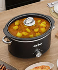 Sunvivi Small Slow Cooker 4QT Mini Food Warmer with 3 Heating Settings Removable Ceramic Pot Dishwasher Safe Glass Lid