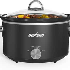 Sunvivi 4QT Slow Cooker with 3 Heat Settings