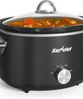 Sunvivi Small Slow Cooker 4QT Mini Food Warmer with 3 Heating Settings Removable Ceramic Pot Dishwasher Safe Glass Lid
