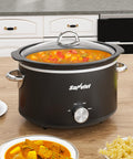 Sunvivi Small Slow Cooker 4QT Mini Food Warmer with 3 Heating Settings Removable Ceramic Pot Dishwasher Safe Glass Lid
