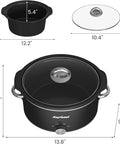 Sunvivi Small Slow Cooker 4QT Mini Food Warmer with 3 Heating Settings Removable Ceramic Pot Dishwasher Safe Glass Lid