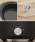 Sunvivi Small Slow Cooker 4QT Mini Food Warmer with 3 Heating Settings Removable Ceramic Pot Dishwasher Safe Glass Lid