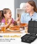 Sunvivi Stainless Steel Waffle Maker 4 Slices with Quick Heat-Up - Electric Waffle Makers