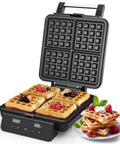 Sunvivi Stainless Steel Waffle Maker 4 Slices with Quick Heat-Up - Electric Waffle Makers