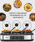 Sunvivi Triple Slow Cooker Buffet Server 3*1.5QT