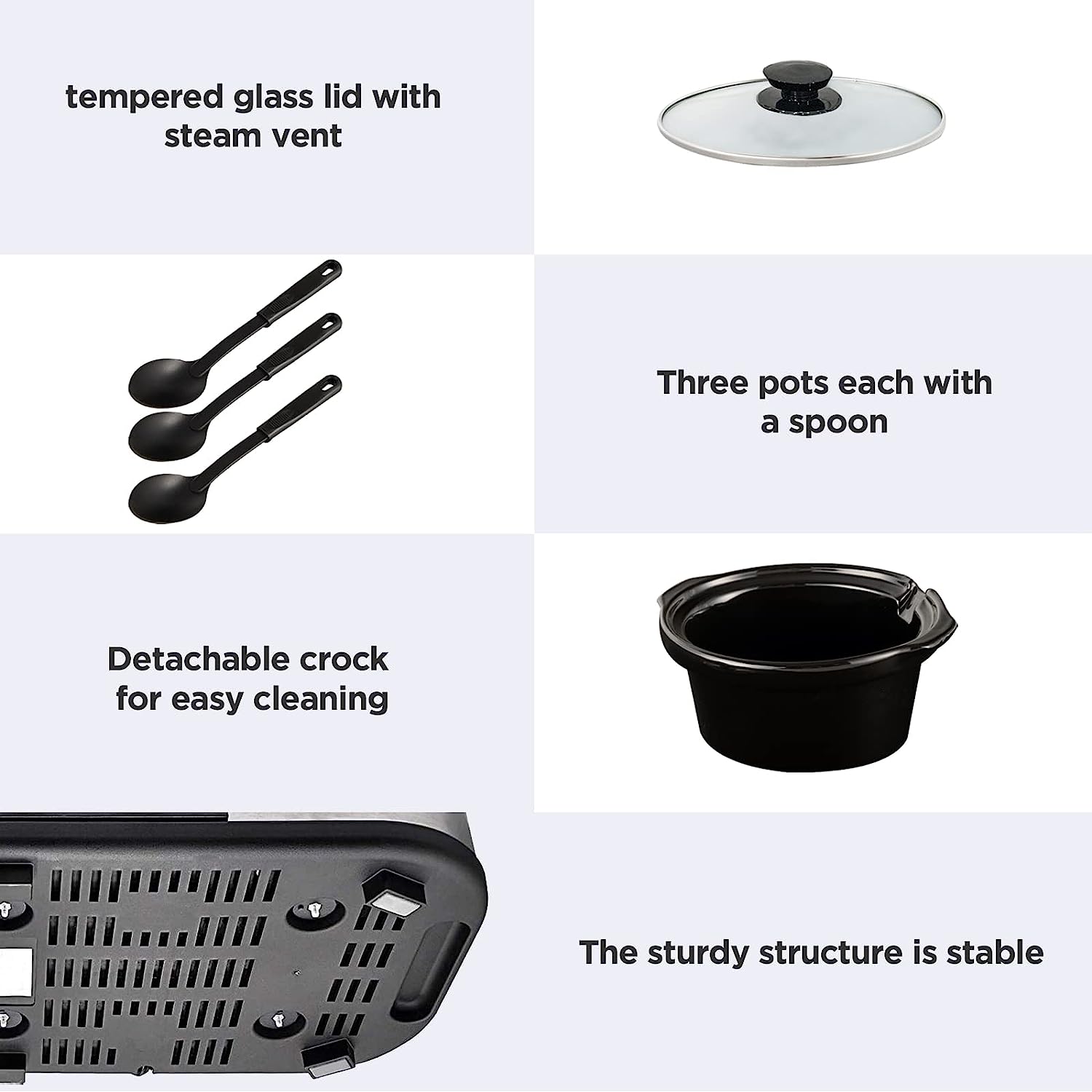 Sunvivi Triple Slow Cooker Buffet Server 3*1.5QT