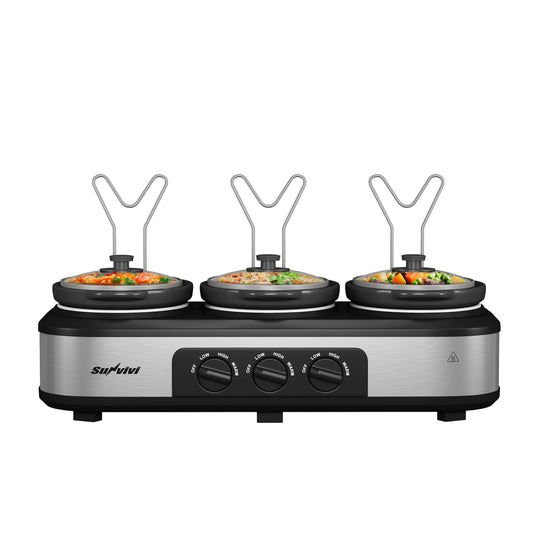 Sunvivi Triple Slow Cooker Buffet Server 3*1.5QT