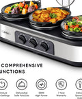 Sunvivi Triple Slow Cooker Buffet Server 3*1.5QT