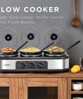 Sunvivi Triple Slow Cooker Buffet Server 3*1.5QT