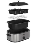 Sunvivi Turkey Roaster with 3 Separate Buffet Server Trays (18-20QT)