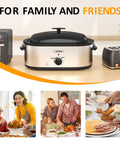 Sunvivi Turkey Roaster with 3 Separate Buffet Server Trays (18-20QT)