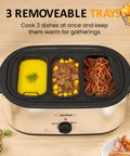Sunvivi Turkey Roaster with 3 Separate Buffet Server Trays (18-20QT)