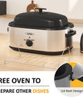 Sunvivi Turkey Roaster with 3 Separate Buffet Server Trays (18-20QT)