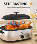 Sunvivi Turkey Roaster with 3 Separate Buffet Server Trays (18-20QT)