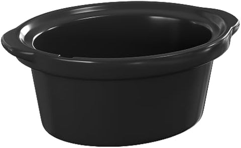 Triple Slow Cooker Ceramic Replacement Insert for Sunvivi,1.5-Quart Black Dishwasher Safe
